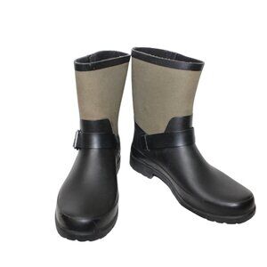 Lauren Ralph Lauren women's boots size 9 rubber canvas rain boots green black